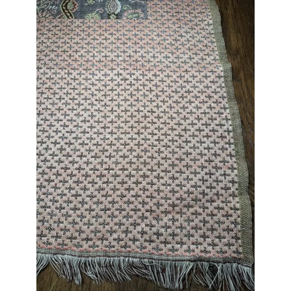 Vintage Signet Wool Woven Throw Wall Hanging Table Runner 80x28 India Floral